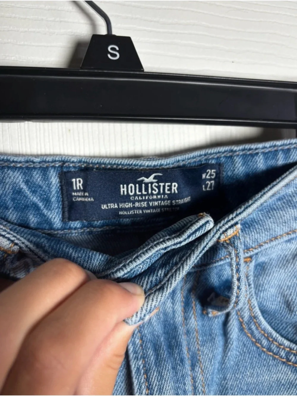 Women's hollister Distressed Mid-Blue Denim Jean Shorts